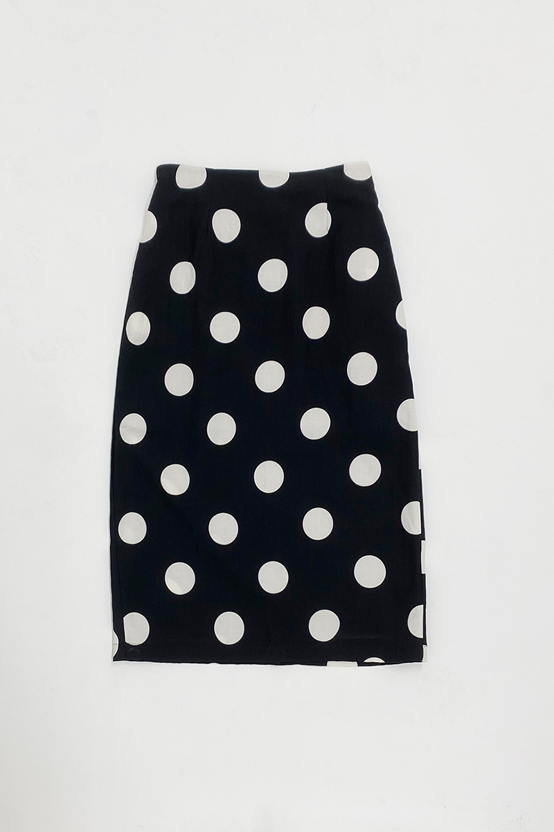 DOT Linen Skirt (Black)