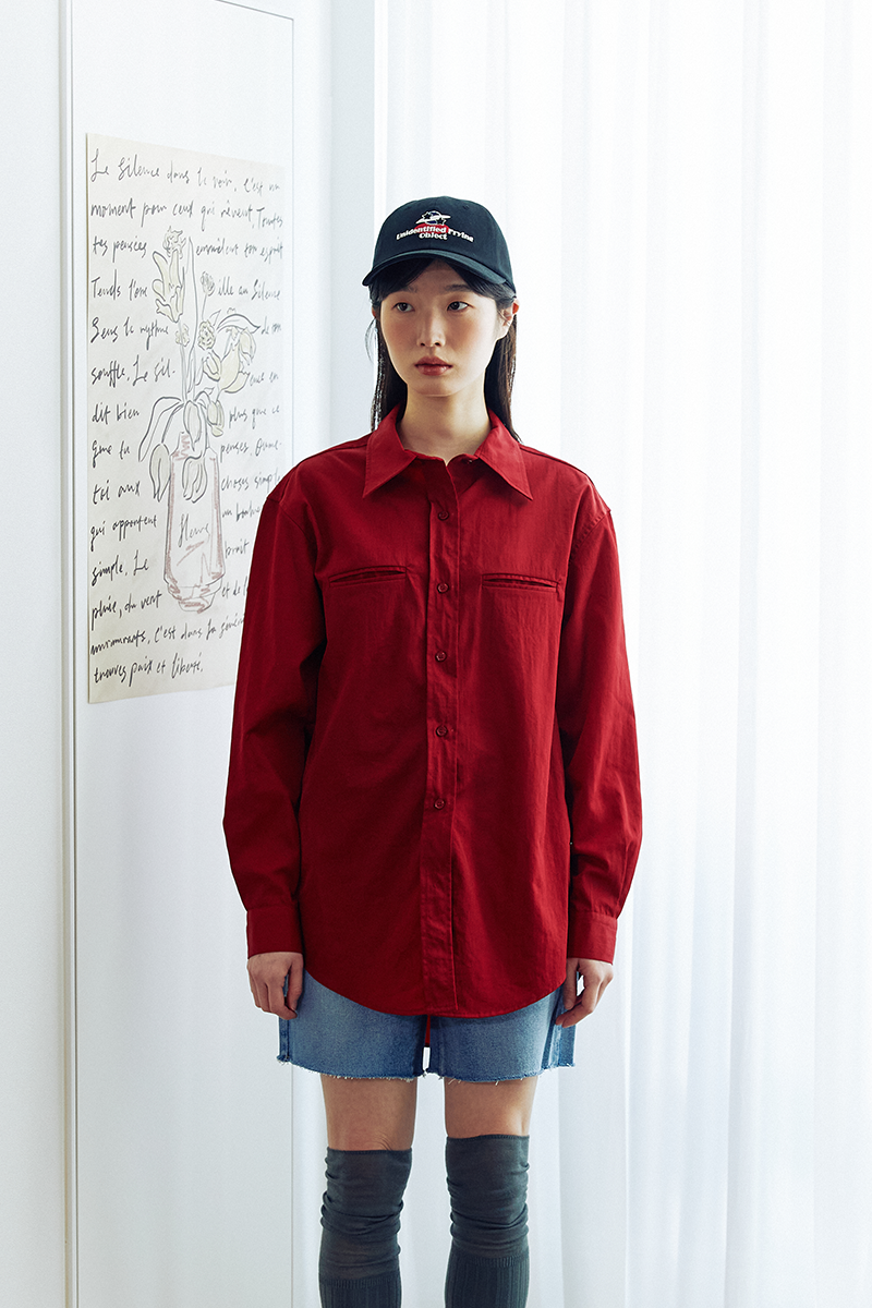 Double lip color shirt (Dark Red)