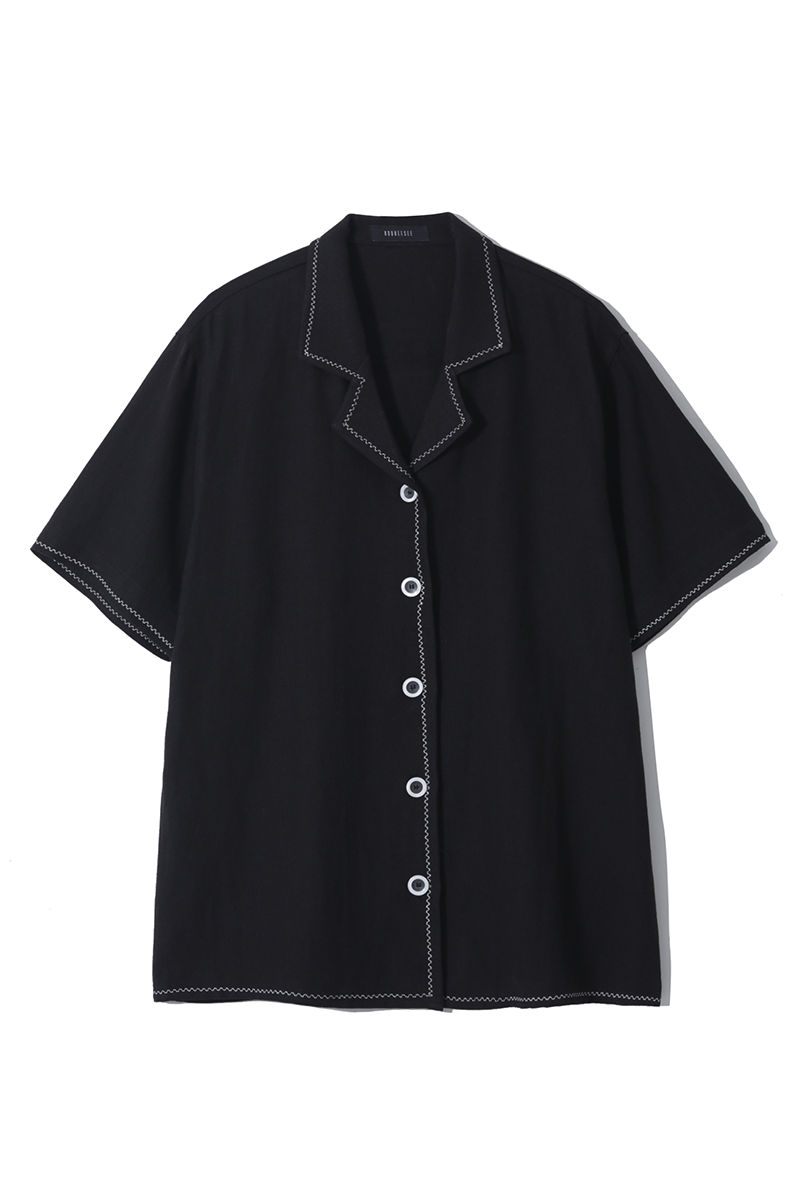 Oxford Linen Collar Shirt(Black)
