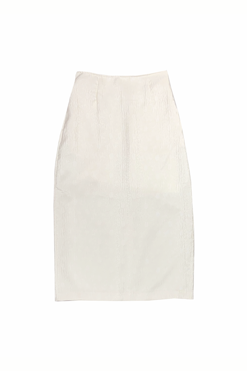 Flower Jacquard Skirt (Cream)
