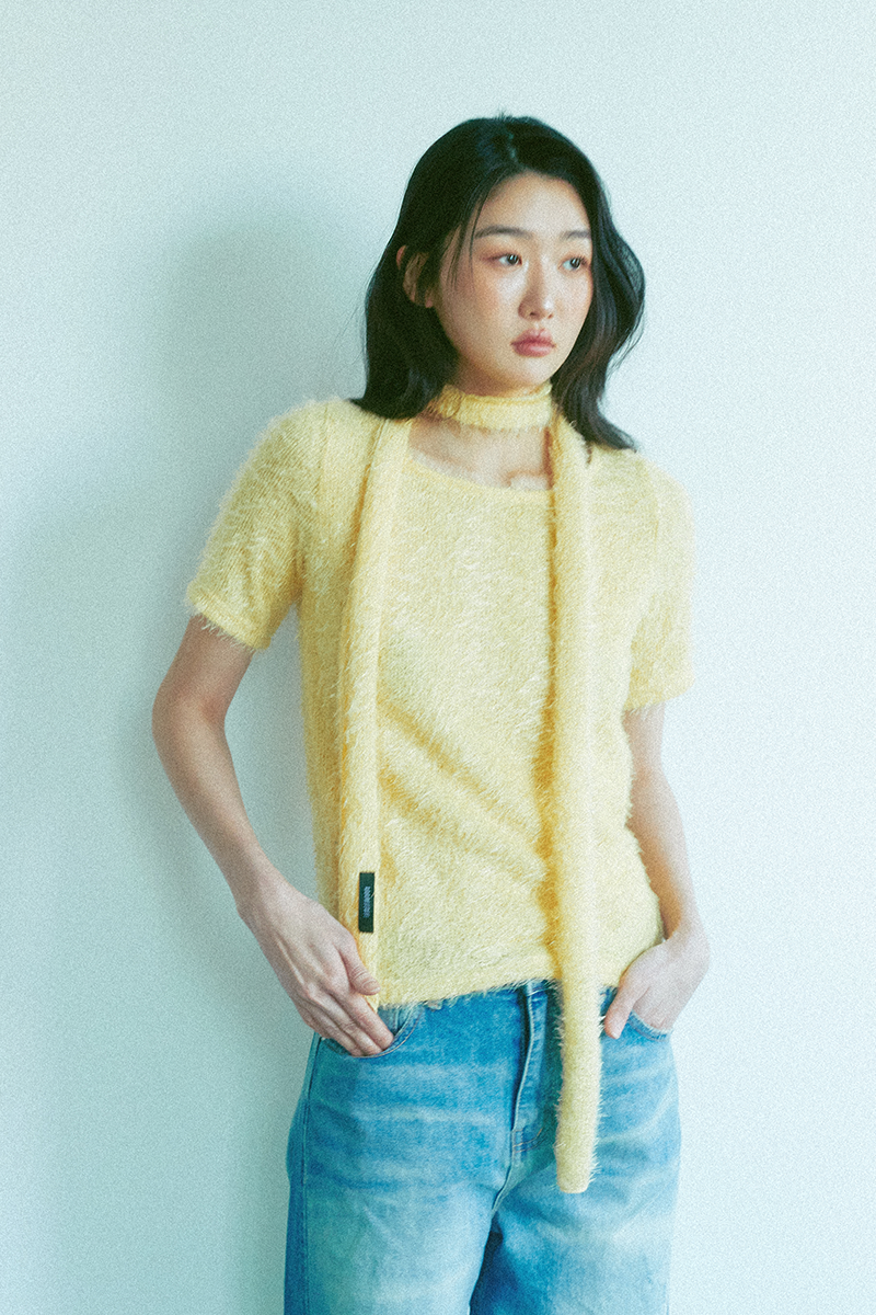 Hairly Knit Top (Yellow)